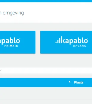 Schermafbeelding van de keuze tussen Kapablo Primair en Kapablo Opvang